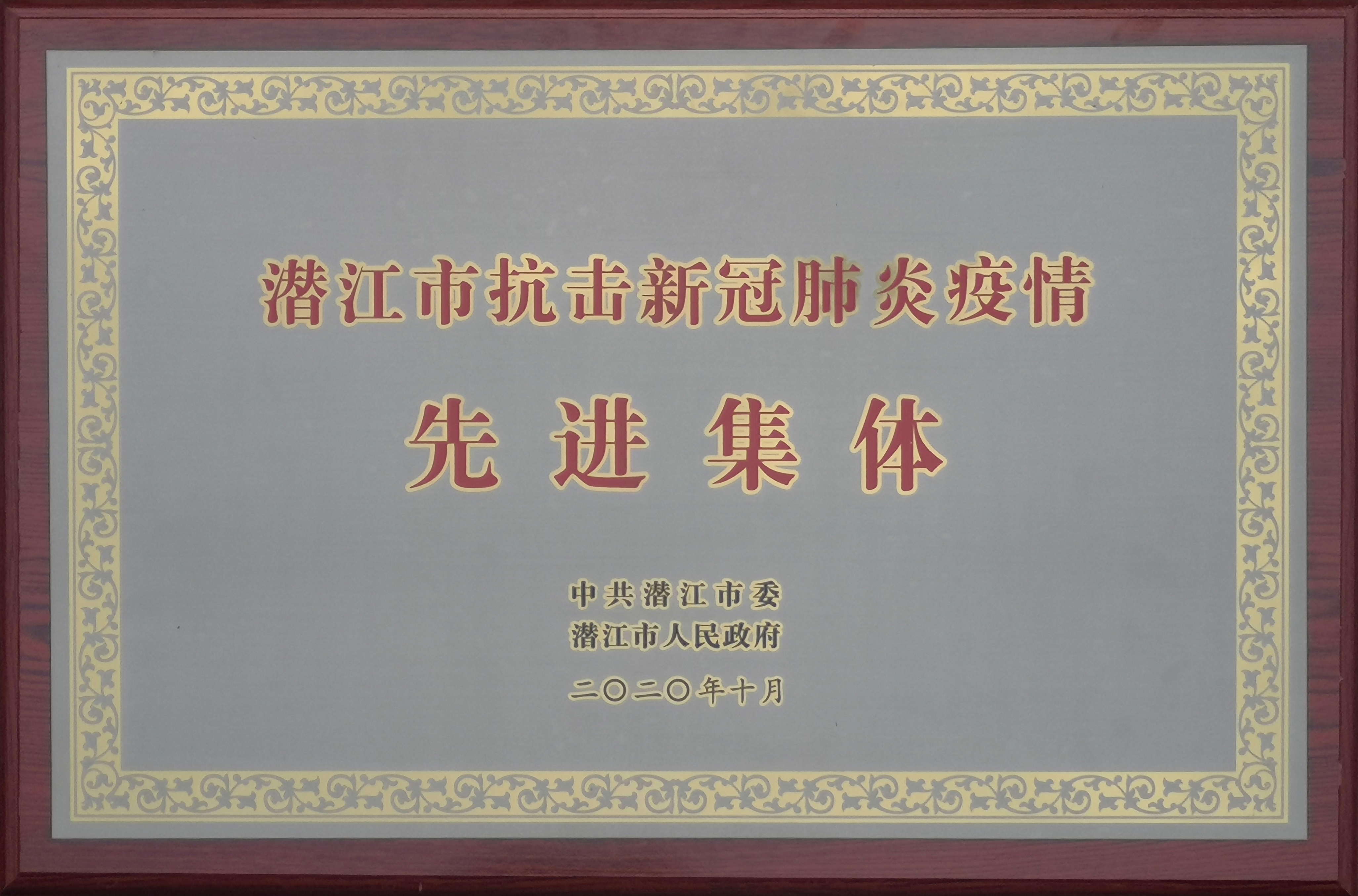 潛江市抗擊新冠肺炎疫情先進集體